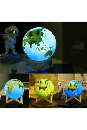 Geprägtes Weltnachtlicht Touch 16 Farbgesteuerte 3D-Mondbeleuchtung LED-beleuchtet YD1807 - 3