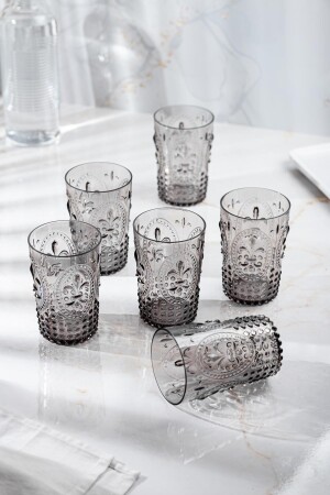 Geräuchertes 6-teiliges kurzes Glas aus Acryl und Wasser-Erfrischungsgetränk-Kaffeeglas 400 ml (kein Glas) 1653164 - 3