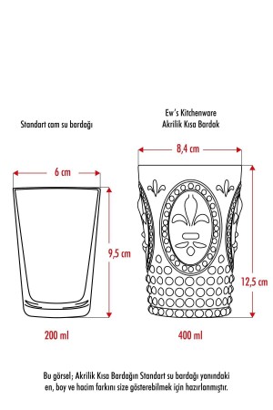 Geräuchertes 6-teiliges kurzes Glas aus Acryl und Wasser-Erfrischungsgetränk-Kaffeeglas 400 ml (kein Glas) 1653164 - 6