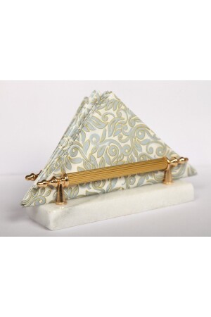 Gerçek Mermer Peçetelik Gold Kulp - Başakmarble