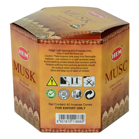 Geri Akış Şelale Misk Kokulu 40 Konik Tütsü - Musk Backflow Incense Cones - 9