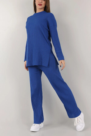 Gerippte, langärmlige Hose mit doppelter Anzugbluse von unten nach oben - Ekogiyim