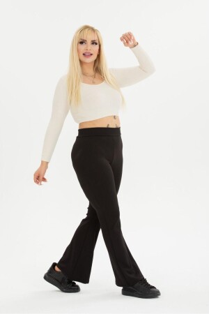 Gerippte spanische Leggings-Hose für Damen in Übergröße - 1