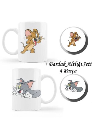 Geschenk-Becher mit besonderem Design, 2-teilig, Tom und Jerry-Becher und Untersetzer-Set, Paar-Becher, Liebhaber-Becher XA0003x0 - 2