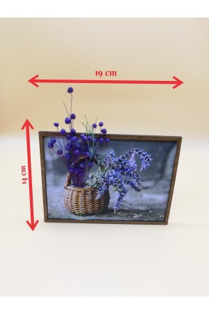 Geschenk Lila Trockenblume Natur Deko Bild Holzrahmen 02 - 9