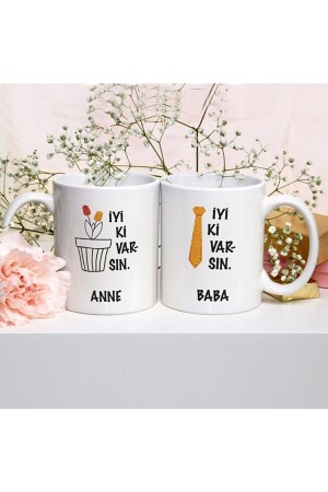 Geschenk Muttertag Vatertag Happy Birthday Bedruckte Doppelbecher-Tasse HRF012310421x7 - 2