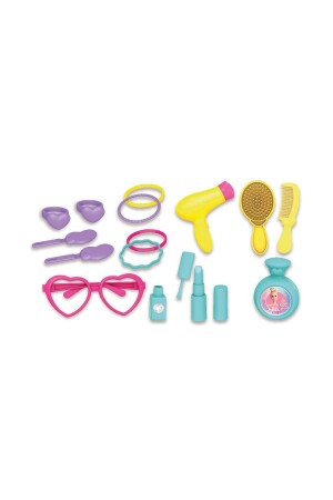 Geschenk-Schönheitssalon mit echtem Spiegel und Zubehör + Spielzeug-Erdbeer-Make-up-Set, Haushaltsspielzeug FİRUZEN SET - 8