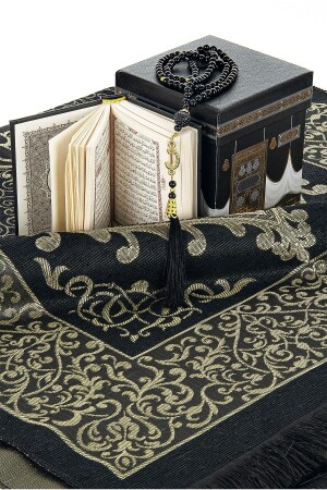 Geschenk-Set Medina-Kalligraphie-Koran-Gebetsteppich-Set in spezieller Box mit Kaaba-Muster - 4