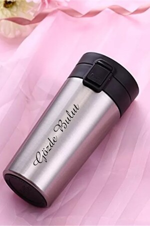 Geschenk-Thermoskanne, personalisierbar, mit Namen bedruckt, Stahl-Thermoskanne, 380 ml, Thermoskanne NRD522 SCHWARZ - 4