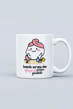 Geschenk zum Lehrertag „Wer ein Problem mit mir hat, kann durch Weinen in sein Tagebuch schreiben“ bedruckte Tasse asko-kusko-1 - 8