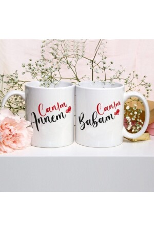 Geschenk zum Muttertag, zum Vatertag, „My Dear Mother My Dear Father“, bedruckte Doppelbecher-Tasse HRF012310421x - 1