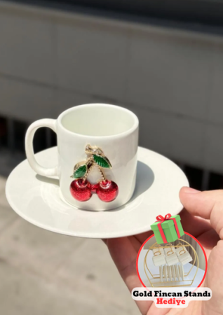 Geschenkartikel One Decor 6-teilige Kirschkaffeetasse Plain & General Brands Goldfarbener Tassenhalter Goldbecherständer 6-teilige Präsentation Goldbecherständer - One Dekor