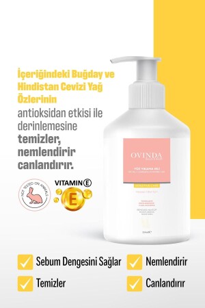 Gesichtswaschgel für empfindliche Haut, 250 ml, feuchtigkeitsspendend, reinigend, revitalisierend, mit E-Vitamin OVD-01. 02 - 1