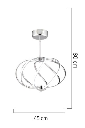 Gestel Chrom-Hängelampe, 88 Watt, Hängelampe mit LED, moderne Küche, Badezimmer, LED-Wohnzimmer-Hängelampe, Kronleuchter 11305-01-CH - 4