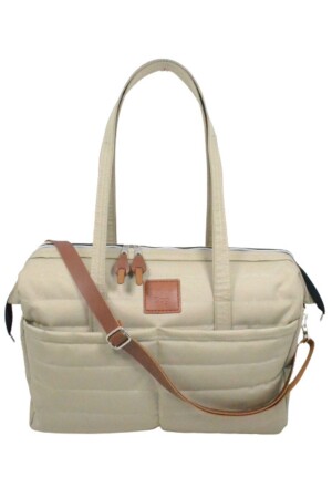 Gesteppte Mama-Baby-Tasche, exklusives Design, 2er-Set, Beige, Mutter-Baby-Pflege- und Damentasche - 3