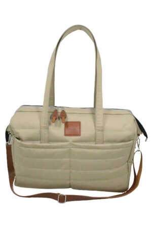 Gesteppte Mama-Baby-Tasche, exklusives Design, 2er-Set, Beige, Mutter-Baby-Pflege- und Damentasche - 5