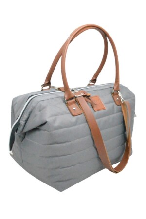 Gesteppte Mama-Babytasche, exklusives Design, 3er-Set, graue Mutter-Babypflege- und Damentasche - 5