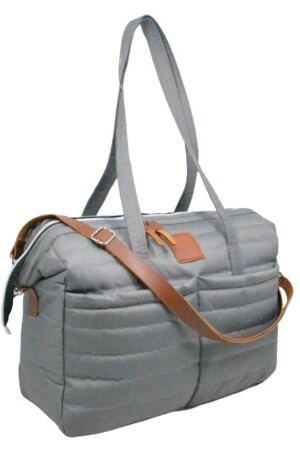 Gesteppte Mama-Babytasche, exklusives Design, 3er-Set, graue Mutter-Babypflege- und Damentasche - 5