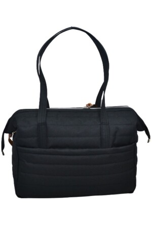 Gesteppte Mama-Babytasche, exklusives Design, 3er-Set, schwarze Mutter-Babypflege- und Damentasche - 9