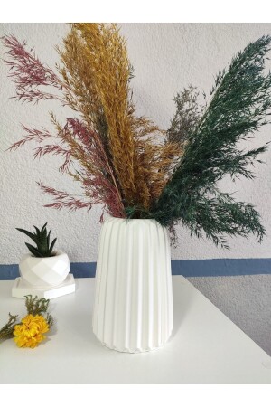 Gestreifte Vase Pampas Vase Künstliche Blumenvase Trockenblumenvase - 2