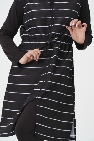 Gestreifter Full-Hijab-Badeanzug für Damen mit Strumpfhosen und Haube, 3-teiliges Set Full-Hijab-Badeanzug 99000 - 5