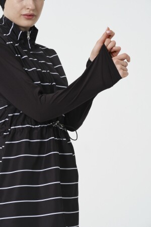 Gestreifter Full-Hijab-Badeanzug für Damen mit Strumpfhosen und Haube, 3-teiliges Set Full-Hijab-Badeanzug 99000 - 7