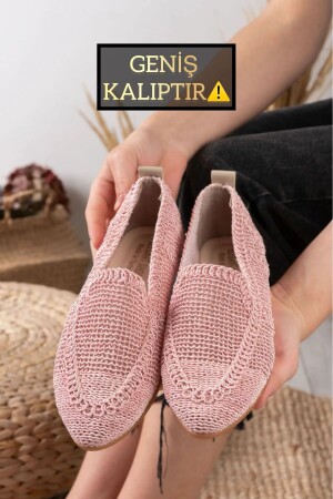 Gestrickte Spitzen-Damen-Flats, Home-Flats, Home-Schuhe, MUTTER-STROHSCHUHE - 1