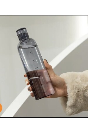 Gesunde Glaswasserflasche, 500 ml, motivierende, auslaufsichere Wasserflasche aus Borosilikatglas - 4