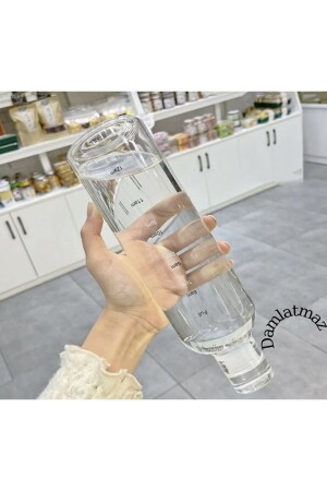 Gesunde Glaswasserflasche, 500 ml, motivierende, auslaufsichere Wasserflasche aus Borosilikatglas - 3