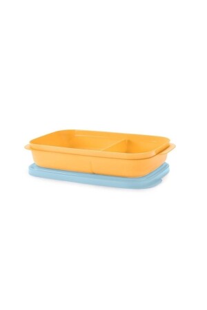 Geteilte Lunchbox 590 ml Orangefarbener Aufbewahrungsbehälter 2477 - 2