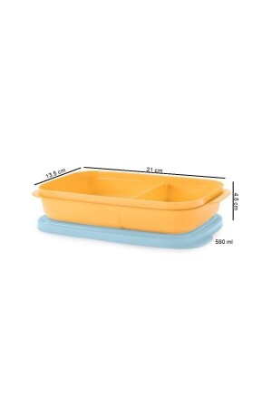 Geteilte Lunchbox 590 ml Orangefarbener Aufbewahrungsbehälter 2477 - 4