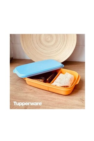 Geteilte Lunchbox 590 ml Orangefarbener Aufbewahrungsbehälter 2477 - 5