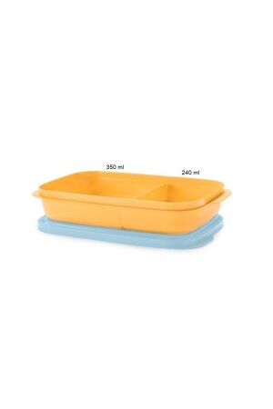 Geteilte Lunchbox 590 ml Orangefarbener Aufbewahrungsbehälter 2477 - 6