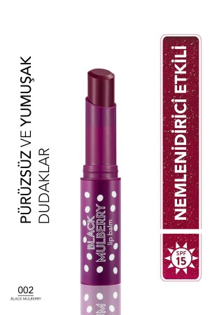 Getönte Lippenfeuchtigkeitscreme mit Sheabutter und Kakaobutter (BLACKBERRY) – Lippenbalsam – 002 – 8690604555376 - 1