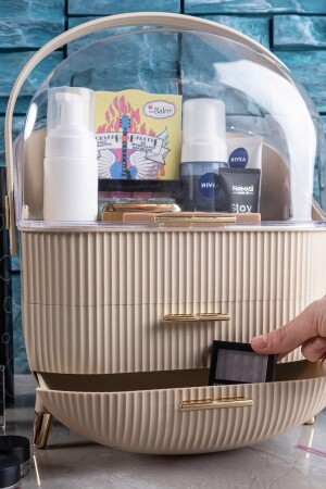 منظمة التجميل مع الدرج منظمة التجميل منظمة كابيتشينو منظمة مع الحقيبة - GİLLİ STORE