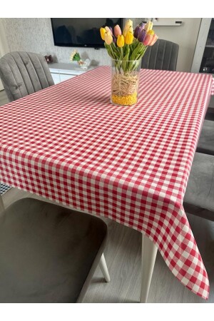 Gingham 1. PVC-Tischdecke für Klassenzimmer, Wohnzimmer, Küche, Picknick, flüssigkeitsdicht - 1