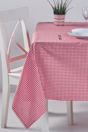 Gingham-Tischdecke Rot 170x170 cm - 3