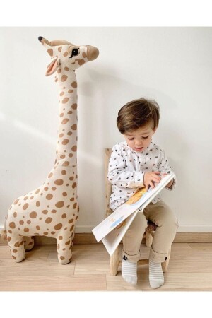 Giraffe Giraffe Dekokissen Schlaf- und Spielgefährte Plüschtiere 1 Meter 100 cm x 34 cm Beige Giraffe - 1