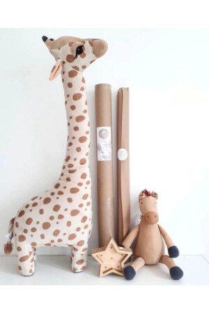 Giraffe Giraffe Dekokissen Schlaf- und Spielgefährte Plüschtiere 1 Meter 100 cm x 34 cm Beige Giraffe - 3