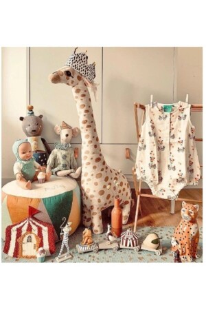 Giraffe Giraffe Dekokissen Schlaf- und Spielgefährte Plüschtiere 1 Meter 100 cm x 34 cm Beige Giraffe - 4