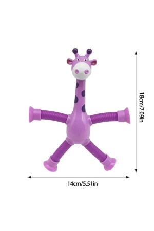 Giraffe mit Saugnapf, pädagogisches ausziehbares Rohr, beleuchtete Giraffe, teleskopisch, selbstklebend, 1 Stück, sensorisches Spielzeug Popit LRS032365560655995 - 3