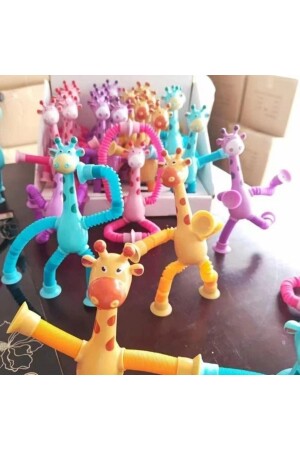 Giraffe mit Saugnapf, pädagogisches ausziehbares Rohr, beleuchtete Giraffe, teleskopisch, selbstklebend, 1 Stück, sensorisches Spielzeug Popit LRS032365560655995 - 4