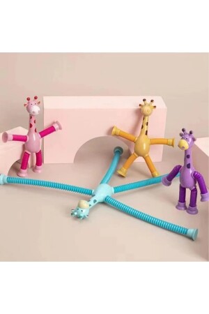 Giraffe mit Saugnapf, pädagogisches ausziehbares Rohr, beleuchtete Giraffe, teleskopisch, selbstklebend, 1 Stück, sensorisches Spielzeug Popit LRS032365560655995 - 5