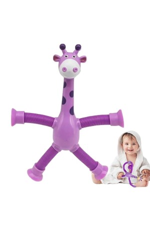 Giraffe mit Saugnapf, pädagogisches ausziehbares Rohr, beleuchtete Giraffe, teleskopisch, selbstklebend, 1 Stück, sensorisches Spielzeug Popit LRS032365560655995 - 6