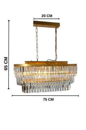 Gizem Gold 73 x 30 cm Esstisch aus Kristallstein, luxuriöser Kronleuchter – Schlafzimmer – Wohnzimmer – Küche – Flur - 5