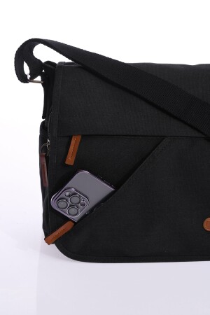 GK56 CANVAS BRIEFTASCHE DOKUMENT SCHULE UNIVERSITÄT LAPTOP NOTEBOOK MACBOOK TABLET TÄGLICHER GEBRAUCH SCHWARZ - 5