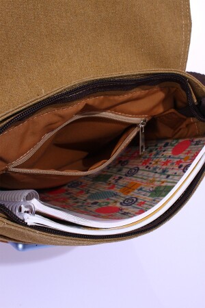 GK62 CANVAS-BRIEFTASCHE MIT MEHREREN FÄCHERN, UNIVERSITÄTS-TAGETASCHE, MACBOOK-TABLETTASCHE, BEIGE - 6