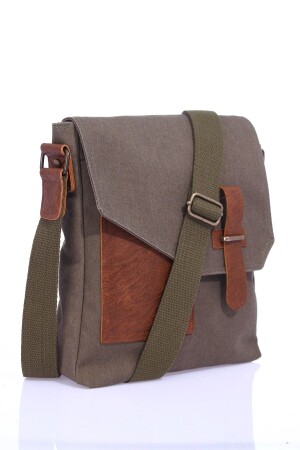 GK62 CANVAS-BRIEFTASCHE MIT MEHREREN FÄCHERN, UNIVERSITÄTS-TAGETASCHE, MACBOOK-TABLETTTASCHE, KHAKI - 1