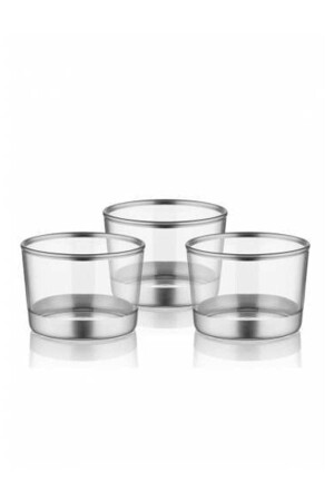 MNZ-Glam Silver Gilt 3 قطع كأس زجاجي/حامل خفيفة Glm0019 GLM0019 - The Mia
