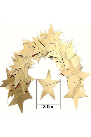 Glänzender Stern aus Gold, Goldornament, aufgereiht, 4 Meter, ausziehbar, Party-Ramadan-Fest-Ornament, Hintergrunddekoration, für alle Altersgruppen - 8